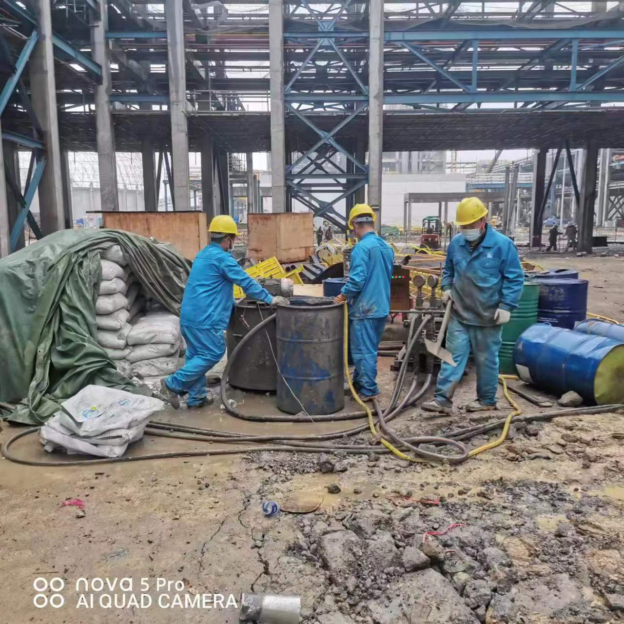 龙山设备基础下沉沉降注浆加固施工